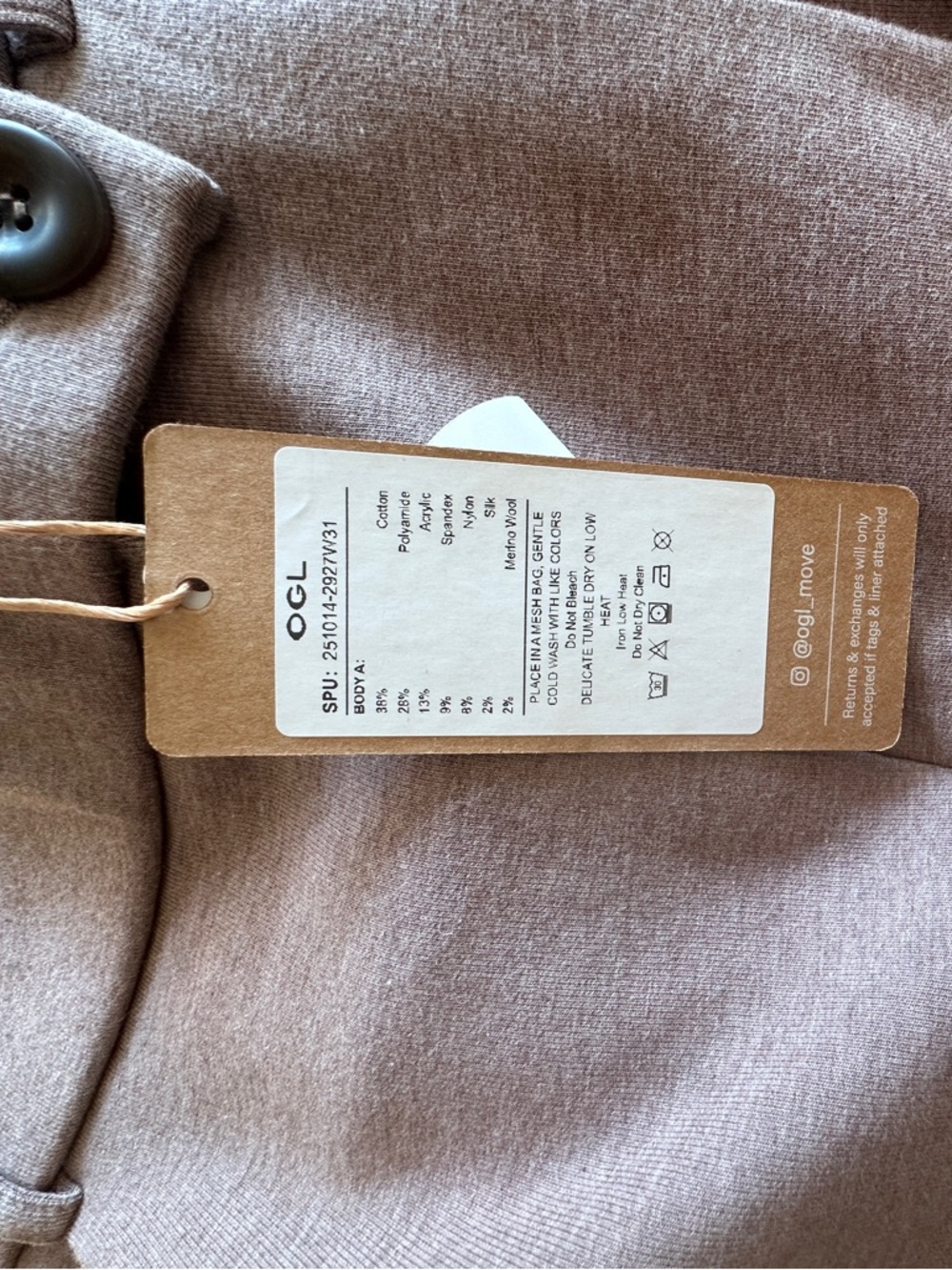 OGL Wide-Leg Trousers in Taupe - Picture 10 of 11